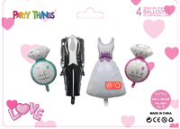Ensemble de ballons en aluminium avec bague en diamant-Grande bague en diamant rose doré et kits de ballons en aluminium gonflables en forme de costume pour les fiançailles de mariage