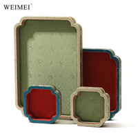 WEIMEI Prix d'usine, logo personnalisé, vente en gros, ensemble de présentoirs de luxe pour bijoux et bracelets, en brocart oriental à bord festonné, de style traditionnel