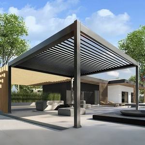 Pabellón Bioclimático <span class=keywords><strong>de</strong></span> Aluminio <span class=keywords><strong>con</strong></span> Persianas Manuales, Puertas Corredizas <span class=keywords><strong>de</strong></span> Vidrio y Funciones Inteligentes, Pérgola <span class=keywords><strong>de</strong></span> Jardín Personalizada para el Verano - Product Image 1