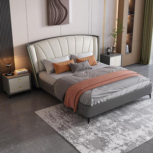 <span class=keywords><strong>Lit</strong></span> en cuir KEHUI, tête de <span class=keywords><strong>lit</strong></span> moderne, style italien minimaliste, en cuir écologique, <span class=keywords><strong>noir</strong></span>, <span class=keywords><strong>rouge</strong></span>, capitonné, forme vague, fabriqué au Pakistan - Product Image 1