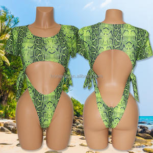 บอดี้สูทบิกินี่เซ็กซี่สำหรับผู้หญิงชุดว่ายน้ำแฟชั่นสไตล์จิ๋วพิมพ์ลายงู S689 - Product Image 1
