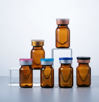Flacons en verre ambré à double paroi avec fermeture à clipser de 2 ml, 3 ml et 5 ml