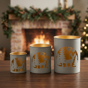 Support de bougie pilier en fer Sonnet Decor, résistant à l'eau, naturel, durable, écologique, résistant à la chaleur, pour Noël - Vente en gros - Product Image 1