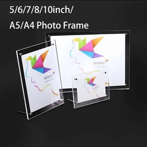 Máy tính để bàn A4 <span class=keywords><strong>Acrylic</strong></span> giấy chứng nhận hình ảnh hiển thị khung với đứng tùy chỉnh <span class=keywords><strong>Acrylic</strong></span> khung ảnh từ tính với vít Foots - Product Image 4