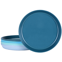 Plateau multifonction en plastique, assiette à fruits et collations réutilisable pour table à manger, ensemble d'assiettes colorées en plastique
