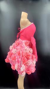 NOVANCE-ropa personalizada <span class=keywords><strong>de</strong></span> primavera para niñas, traje <span class=keywords><strong>de</strong></span> <span class=keywords><strong>quinceañera</strong></span> con lazo rosa y Perla Rosa, <span class=keywords><strong>vestidos</strong></span> <span class=keywords><strong>de</strong></span> flores, Y2046 - Product Image 2