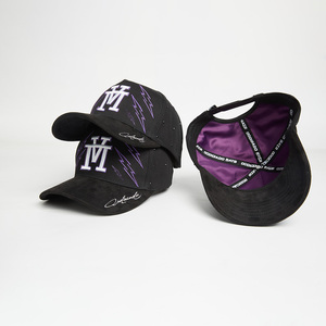 Casquette de baseball Lanhai New à 5 panneaux, visière incurvée, en daim personnalisé, avec logo en strass. - Product Image 3