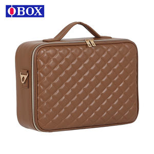 Trousse de Maquillage Obox avec Miroir, Grande Capacité, Sac Cosmétique de Voyage, Fermeture Éclair, Matière PVC, Noir - Product Image 2