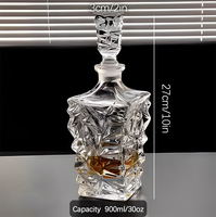 Botella de Vino Cuadrada de Cristal de 30 oz, Botella de Vodka, Licor, Whisky, Decantador de Vino