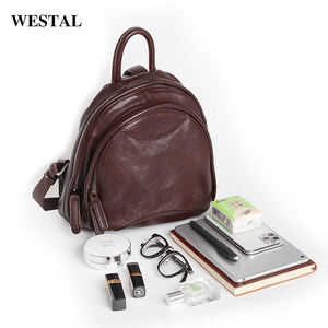 Westal fashion mini zaino in vera pelle conciata al vegetale zaino antifurto zaino da donna zaino da viaggio - Product Image 5