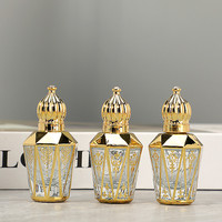 Emballage cosmétique pour soins de la peau, flacon de lotion et de sérum, 10 ml, 15 ml, flacon en verre rond vide doré