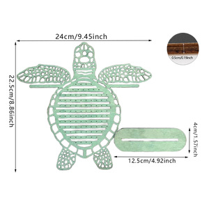 Estante de joyería de tortuga retro Soporte de pendiente de madera en forma de tortuga creativa Exhibición de estante de joyería de gran capacidad - Product Image 1