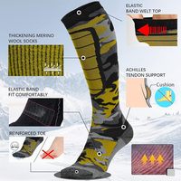 KTS335 Chaussettes de ski personnalisées en laine mérinos mérinos chaudes à hauteur du genou pour le snowboard