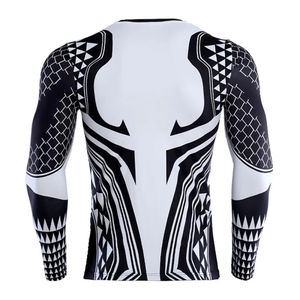 Rashguard personnalisé à manches longues, protection solaire UV UPF 50, 100% coton, compression, natation, surf, séchage rapide, respirant, toutes saisons, MMA - Product Image 3
