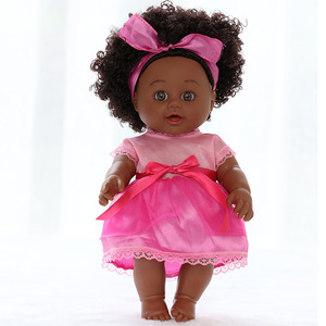 30CM Dark Skin Reborn Baby <b>Doll</b> Curly Hair Vinyl Simulation <b>Doll</b> Kids Pretend <b>Play</b> Toy For Girls Gift - Product Image 2