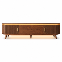 Table basse moderne et console TV pour salon, console TV intelligente de style mid-century, supports TV modernes de luxe avec LED