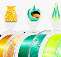 Filament de soie PLA bicolore/multicolore de 175 mm de diamètre, bobine de 1 kg, texture soyeuse, fourni par le fabricant chinois