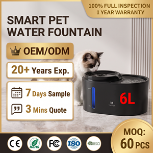 Bebedero Inteligente para Mascotas OEM de 6L <span class=keywords><strong>con</strong></span> Sensor, de Plástico, Fácil de Limpiar, Inalámbrico, Automático, Dispensador de Agua Inteligente para Gatos <span class=keywords><strong>con</strong></span> Ventana - Product Image 1