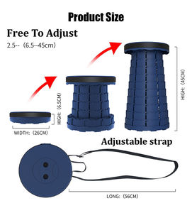 Taburetes pequeños plegables, silla de campamento plegable retráctil telescópica, taburete portátil pequeño y ligero telescópico - Product Image 4