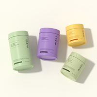 Pot à pilules en verre givré de couleur personnalisée avec couvercle en PP, conteneur en verre mat de 60 à 200 g pour l'emballage de capsules de produits nutraceutiques et de soins de la peau