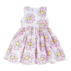 Новое поступление от производителя, платья для маленьких девочек, одежда для детей, модная одежда, Детские Платья с цветочным принтом