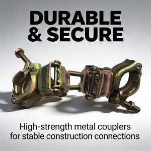 Collier de serrage pivotant pour échafaudage en acier pressé durable, double coupleur de fixation pour tuyaux, coupleurs pressés - Product Image 2