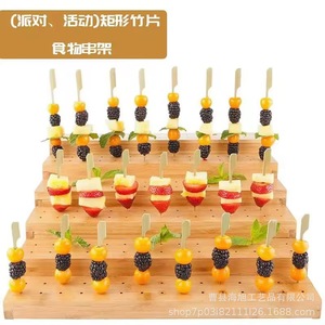 Wooden <b>Display</b> <b>Rack</b> For Candied Hawthorn Skewers 6 Tier Reusable Portable Food Stand - Product Image 2