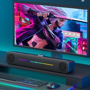 Soundbar RGB Lighted Desktop <b>Speaker</b> 2.0 Channel Wireless Multimedia Gaming <b>Speaker</b> for Computers with Heavy Bass - Product Image 1