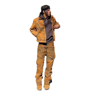 Jeans DiZNEW para Hombre, Diseño Personalizado, Rotos y Manchados, Estilo Desgastado y Holgado - Product Image 1