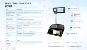 Báscula electrónica WiFi inteligente con impresión de recibos para uso comercial en mercados de pescado, carnicerías y tiendas de carne. - Product Image 6