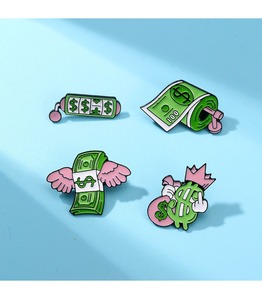 Multi Purpose Money Wings Enamel Pins For Fashion Accessories Bag Decor Collection Gifts Promotional Use - Product Image 4