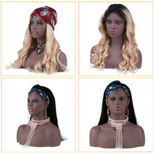 Prix de gros Femmes Africaines Réaliste Bronzage Peau De Maquillage D'affichage de Perruque Mannequin Perruque Tête avec épaules - Product Image 4