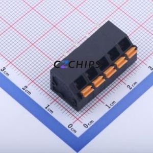 KFM736L-5.0-5P Spring Terminal Block Through hole Component (THT),P=5mm Connector 1x5P 5mm Black 5P - Product Image 1
