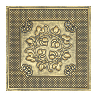 Livraison Gratuite, Plaques de Plafond Suspendues en PVC 2x2 pieds, Panneaux Muraux 3D Gaufrés Carrés pour Restaurant PL66 Or Ancien PAINTSDECOR