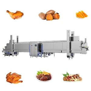 Linear Oven Continuous Hot Dog Steam Roasting Machine Pizza Steaming Cooker Fish Frying Machine Sausage Industrial Baking Oven