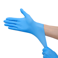 Gants en nitrile bleus sans poudre en gros avec des gants en nitrile jetables ménagers de haute qualité