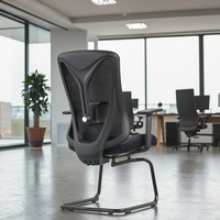 Chaise de bureau moderne sans roulettes, réglable en hauteur, avec accoudoirs en tissu, structure en alliage d'aluminium et plastique, idéale pour salle de réunion de luxe