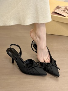 Zapatos de tacón alto azules pequeños con puntera francesa <span class=keywords><strong>Sandalias</strong></span> de hadas para lazos y faldas de otoño - Product Image 2