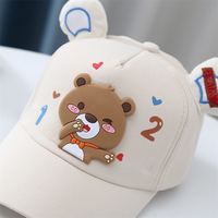 Sombrero de béisbol de algodón con patrón de oso lindo para niños de verano