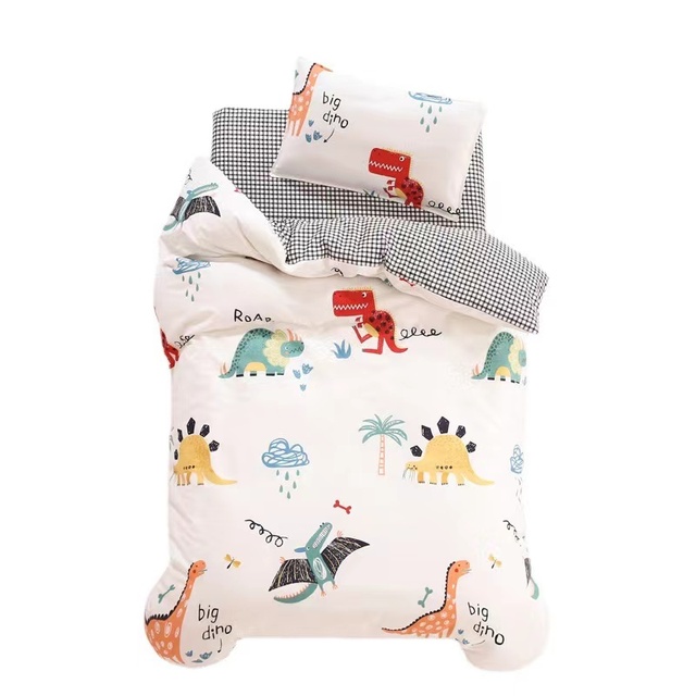 Washed Cotton Kids Bedding Sets for Kids Baby Cartoon Style Bed Sheets 3pcs