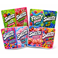En stock Nouveau design Sachets Mylar doubles 2 en 1 de 3,5g, type Stand-up, anti-odeur, avec fermeture à glissière et thermoscellables, Cali Packs