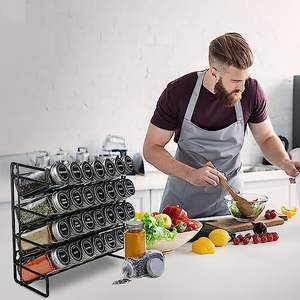 Organisateur de cuisine Étagère à épices à plusieurs niveaux pour bouteilles d'assaisonnement Étagères de rangement pour pots à épices - Product Image 3