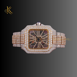 Montre élégante de luxe en diamant Moissanite pour hommes avec des finitions haut de gamme et un savoir-faire supérieur pour un look moderne et sophistiqué - Product Image 1