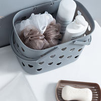 Grand panier de rangement en plastique portable avec poignée pour dortoir d'étudiants, salle de bains pour l'organisation des douches