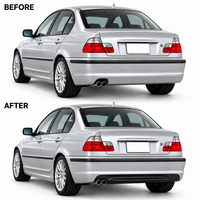 Bumper Belakang Gaya M-Tech M Sport untuk BMW E46 Seri 3 Sedan 1998-2005 PP Plastik Body Kit Diffuser Mobil