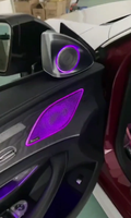ICarsin pour Mercedes CLS W257 C257 2018-2023 Éclairage d'ambiance 4D avec tweeter rotatif, couvercle d'enceinte de ventilation intérieure de voiture, amélioration de l'éclairage