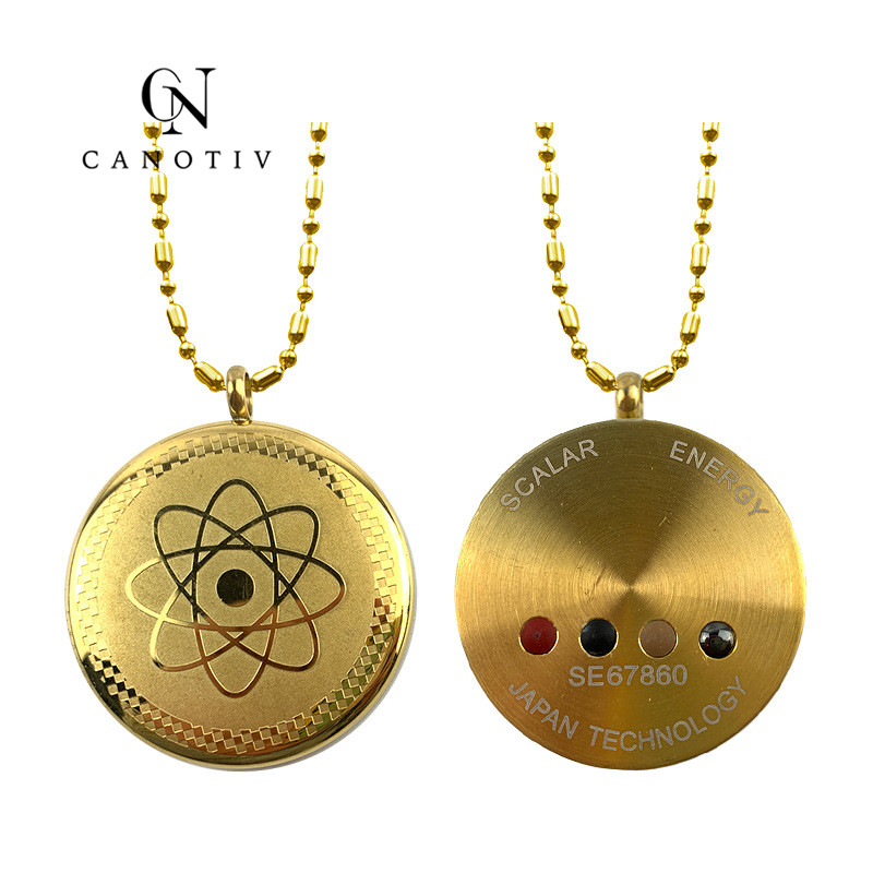 Bio Gold Necklace quantum Science Japanese technology mens high power energy titanium pendant