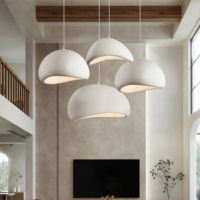Lampe suspendue en forme de dôme beige texturée faite à la main JYLIGHTING pour chambre à coucher, salle à manger, îlot de cuisine, luminaire suspendu japonais Wabi Sabi