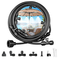 Kit de Nebulización para Exteriores F163 PE/POM, Fácil de Instalar, para Jardines de Flores, Camas de Cultivo, Riego, Desinfección, Vegetales y Aves