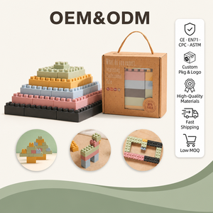 Grand ensemble de blocs de construction souples, blocs à grandes particules, jouet d'empilage Montessori en silicone, jouet de dentition <span class=keywords><strong>pour</strong></span> bébé, <span class=keywords><strong>pour</strong></span> enfants, avec boîte cadeau - Product Image 1